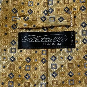 Bruno Piatelli Platinum Couture Gold Silk Tie made in USA